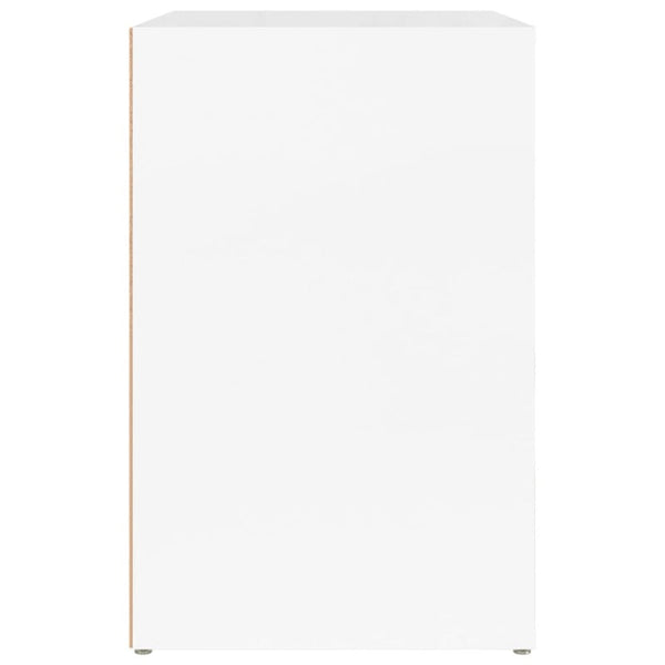 Shoe Cabinet High Gloss White 130X35x54 Cm Engineered Wood Shoe Cabinets