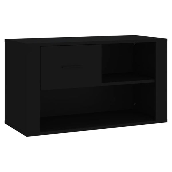 Shoe Cabinet Black 80X35x45 Cm Engineered Wood Shoe Cabinets