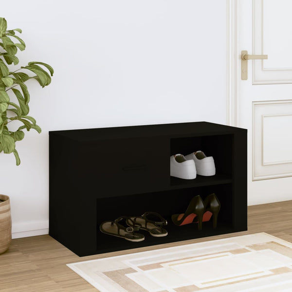 Shoe Cabinet Black 80X35x45 Cm Engineered Wood Shoe Cabinets