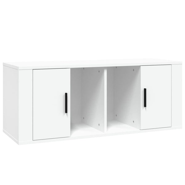 Tv Cabinet White 100X35x40 Cm Engineered Wood Tv Stands & Entertainment Units