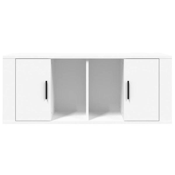 Tv Cabinet White 100X35x40 Cm Engineered Wood Tv Stands & Entertainment Units