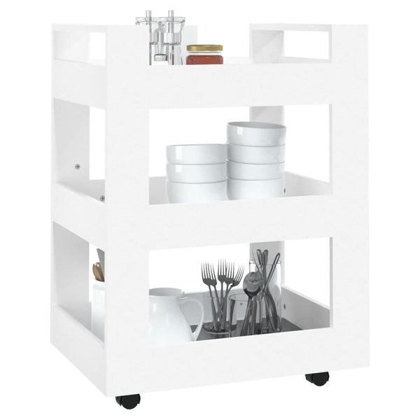 Kitchen Trolley White 60X45x80 Cm Engineered Wood Kitchen Carts