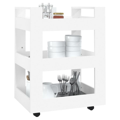 Kitchen Trolley White 60X45x80 Cm Engineered Wood Kitchen Carts