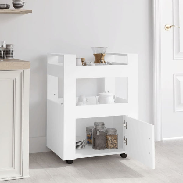 Kitchen Trolley White 60X45x80 Cm Engineered Wood Kitchen Carts