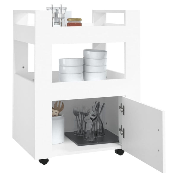 Kitchen Trolley White 60X45x80 Cm Engineered Wood Kitchen Carts
