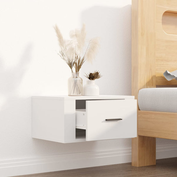 Wall Mounted Bedside Cabinet White 50X36x25 Cm Bedside Tables