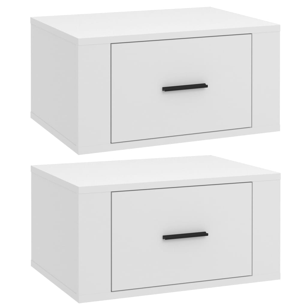 Wall Mounted Bedside Cabinets 2 Pcs White 50X36x25 Cm Bedside Tables