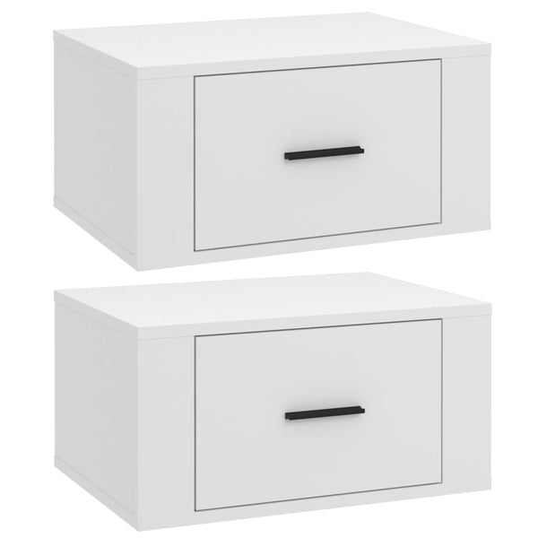Wall Mounted Bedside Cabinets 2 Pcs White 50X36x25 Cm Bedside Tables