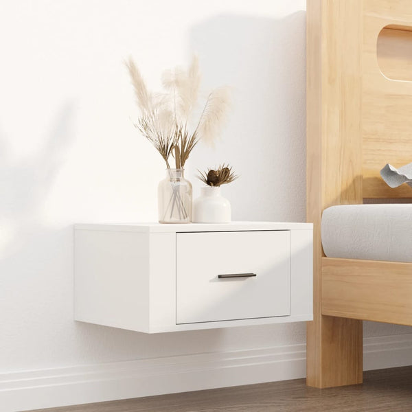 Wall Mounted Bedside Cabinets 2 Pcs White 50X36x25 Cm Bedside Tables