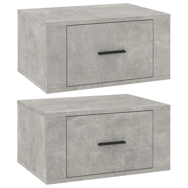 Wall Mounted Bedside Cabinets 2 Pcs Concrete Grey 50X36x25 Cm Bedside Tables