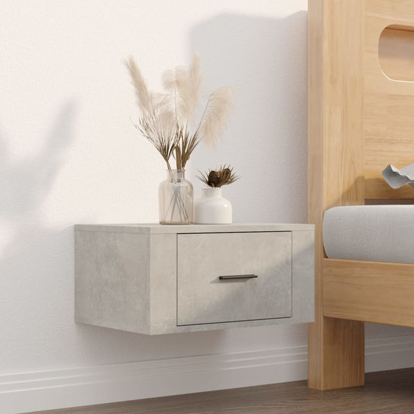 Wall Mounted Bedside Cabinets 2 Pcs Concrete Grey 50X36x25 Cm Bedside Tables