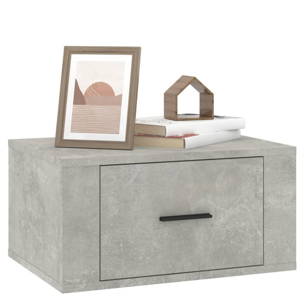 Wall Mounted Bedside Cabinets 2 Pcs Concrete Grey 50X36x25 Cm Bedside Tables