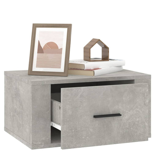 Wall Mounted Bedside Cabinets 2 Pcs Concrete Grey 50X36x25 Cm Bedside Tables