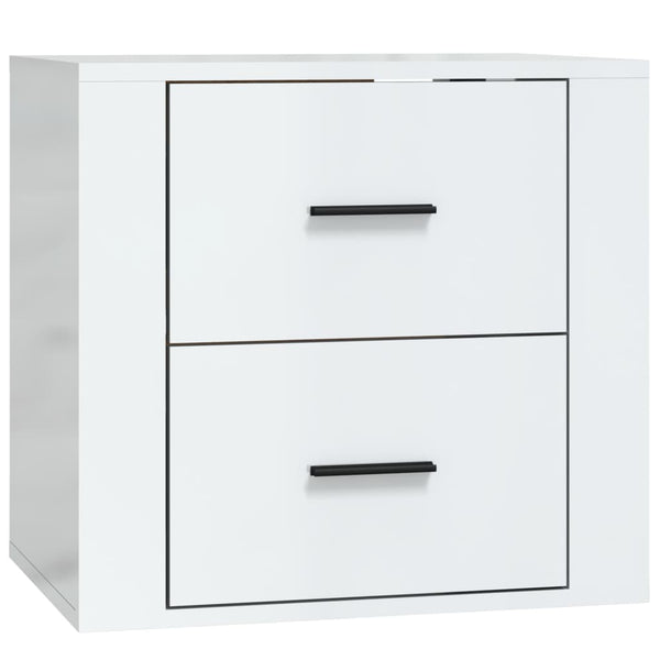 Wall Mounted Bedside Cabinet High Gloss White 50X36x47 Cm Bedside Tables