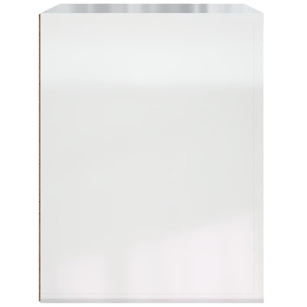 Wall Mounted Bedside Cabinet High Gloss White 50X36x47 Cm Bedside Tables