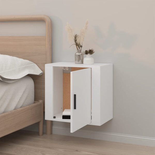Wall Mounted Bedside Cabinet White 50X30x47 Cm Bedside Tables