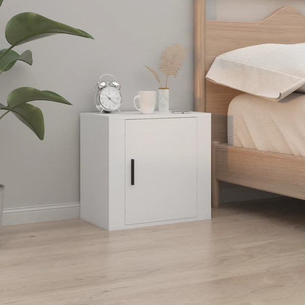 Wall Mounted Bedside Cabinet White 50X30x47 Cm Bedside Tables