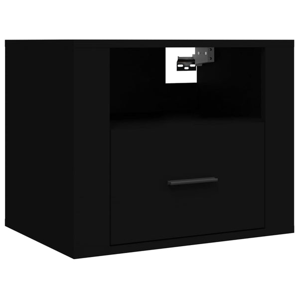 Wall Mounted Bedside Cabinets 2 Pcs Black 50X36x40 Cm Bedside Tables