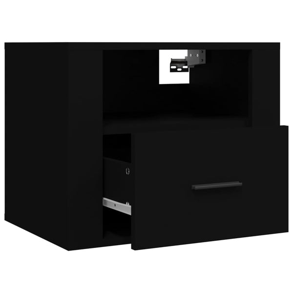Wall Mounted Bedside Cabinets 2 Pcs Black 50X36x40 Cm Bedside Tables