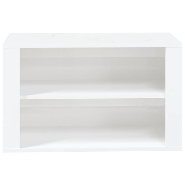 Shoe Rack High Gloss White 75X35x45 Cm Engineered Wood Shoe Racks