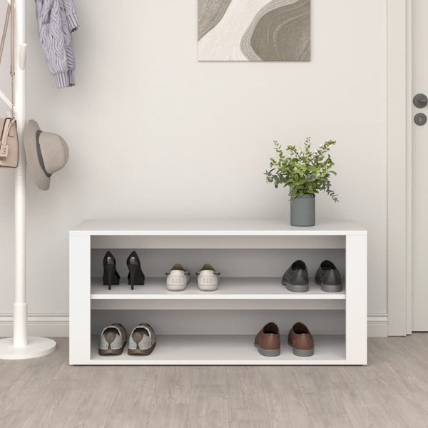 Shoe Rack White 100X35x45 Cm Engineered Wood Shoe Racks