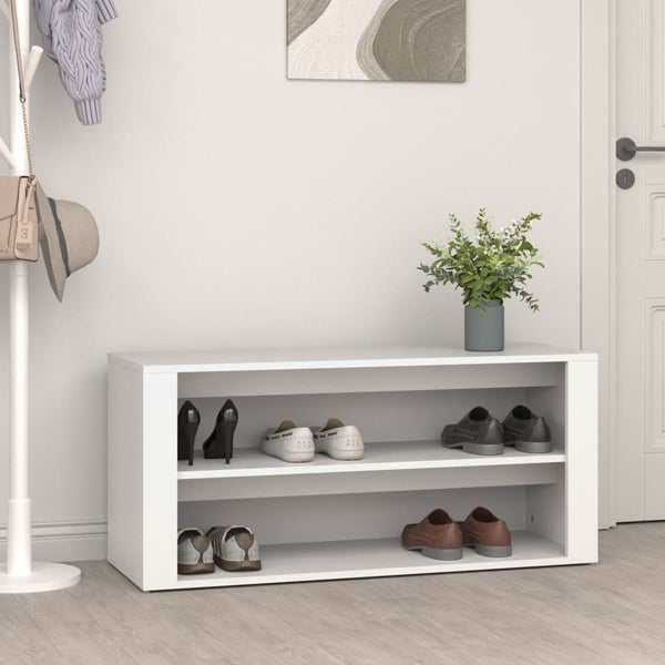 Shoe Rack White 100X35x45 Cm Engineered Wood Shoe Racks