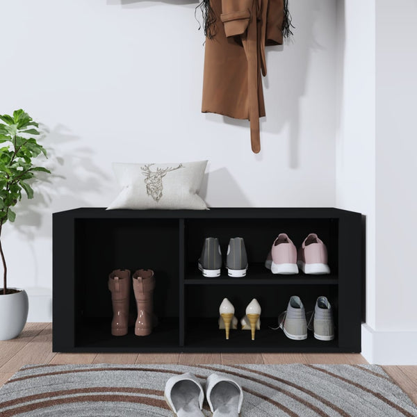 Shoe Cabinet Black 100X35x45 Cm Engineered Wood Shoe Cabinets