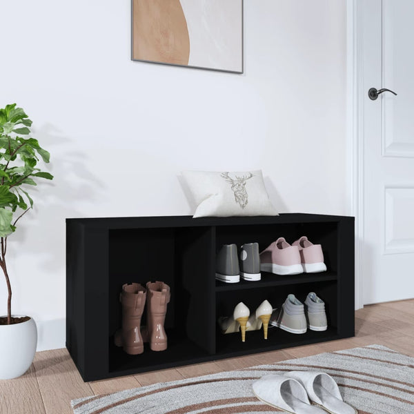 Shoe Cabinet Black 100X35x45 Cm Engineered Wood Shoe Cabinets