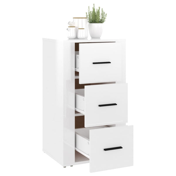 Vidaxl Sideboard High Gloss White 40X33x70 Cm Engineered Wood Sideboards & Buffets
