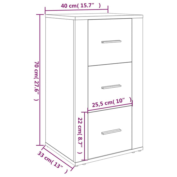 Vidaxl Sideboard High Gloss White 40X33x70 Cm Engineered Wood Sideboards & Buffets