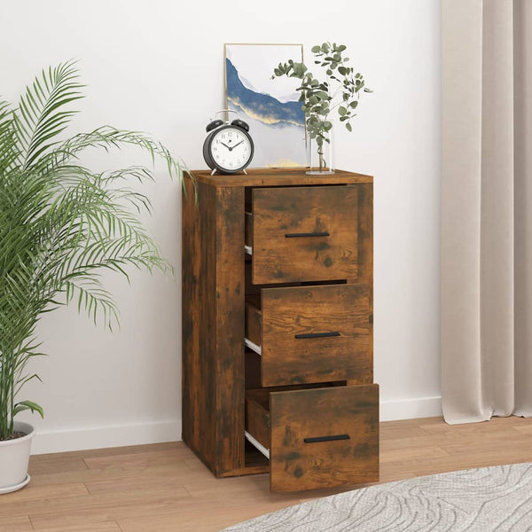 Sideboard Smoked Oak 40X33x70 Cm Engineered Wood Sideboards & Buffets