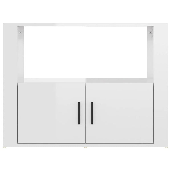 Sideboard High Gloss White 80X30x60 Cm Engineered Wood