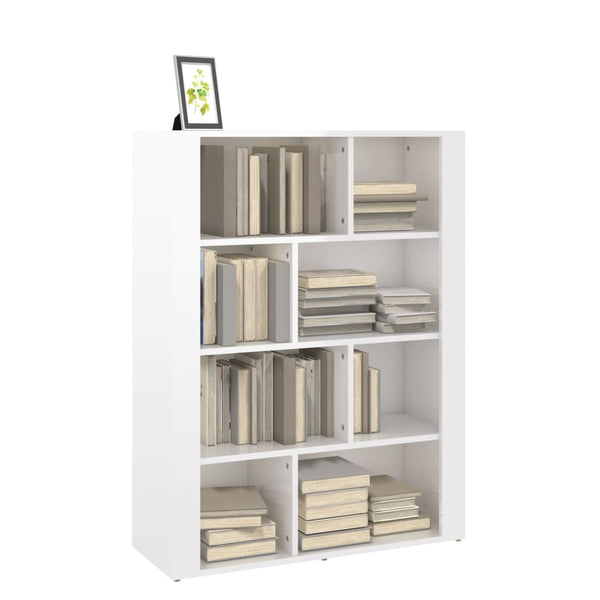 Sideboard High Gloss White 80X30x106 Cm Engineered Wood Sideboards & Buffets