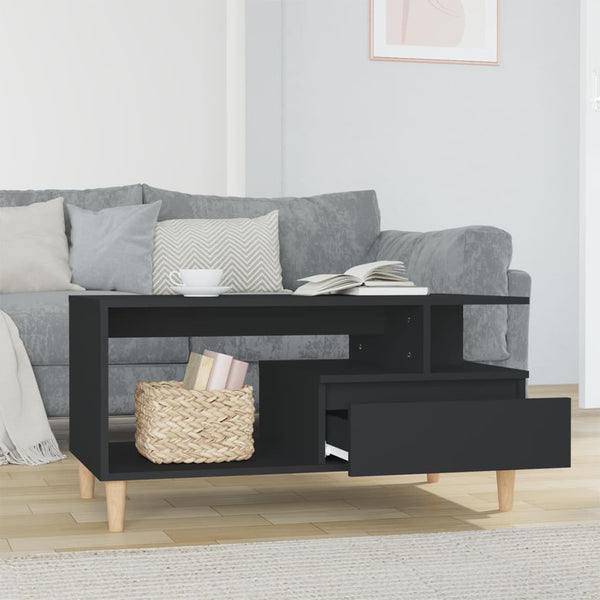 Coffee Table Black 90X49x45 Cm Engineered Wood Coffee Tables