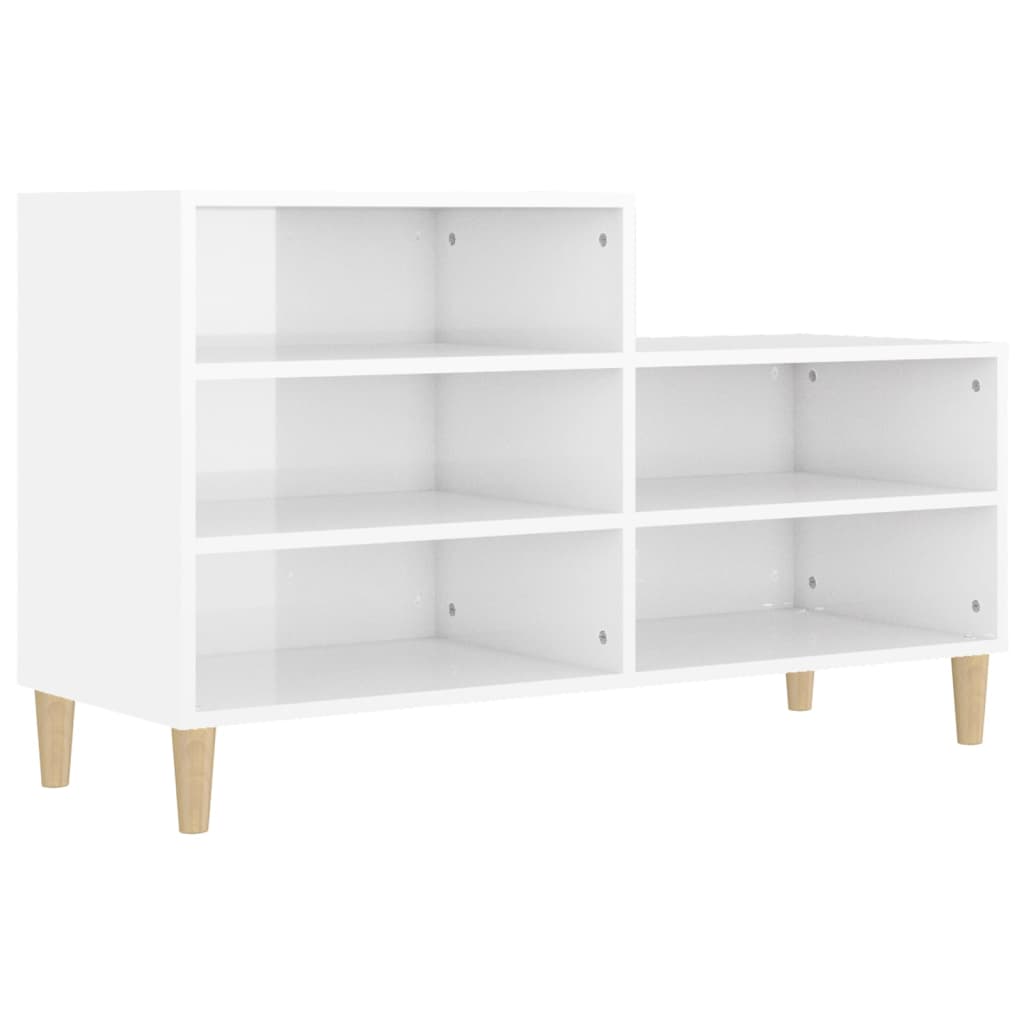 Shoe Cabinet High Gloss White 102X36x60 Cm Engineered Wood Shoe Cabinets