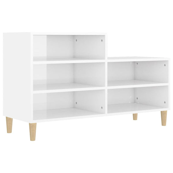 Shoe Cabinet High Gloss White 102X36x60 Cm Engineered Wood Shoe Cabinets