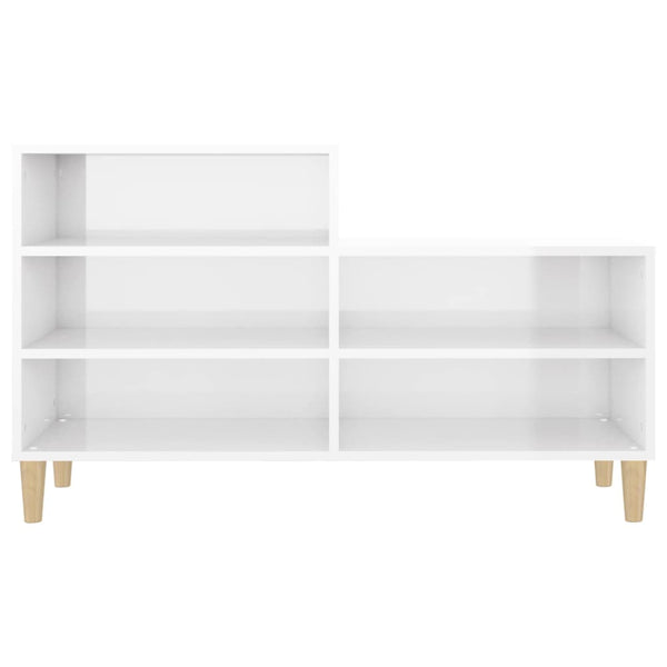 Shoe Cabinet High Gloss White 102X36x60 Cm Engineered Wood Shoe Cabinets