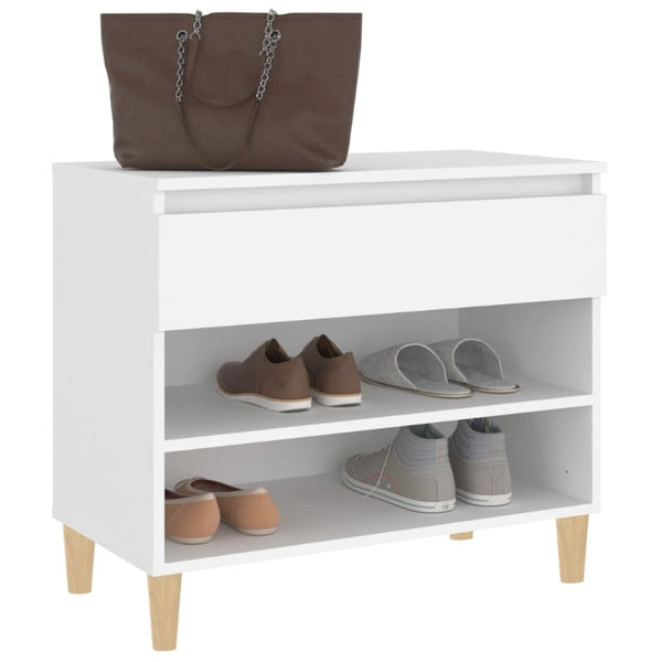 Shoe Cabinet White 70X36x60 Cm Engineered Wood