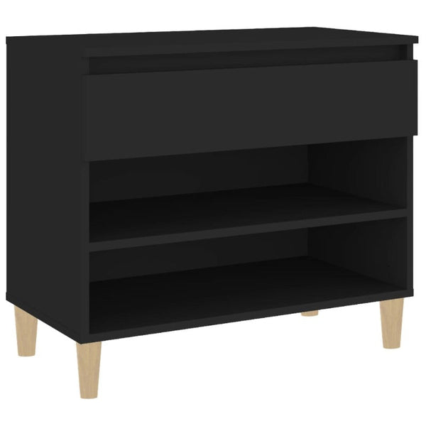 Shoe Cabinet Black 70X36x60 Cm Engineered Wood Shoe Cabinets