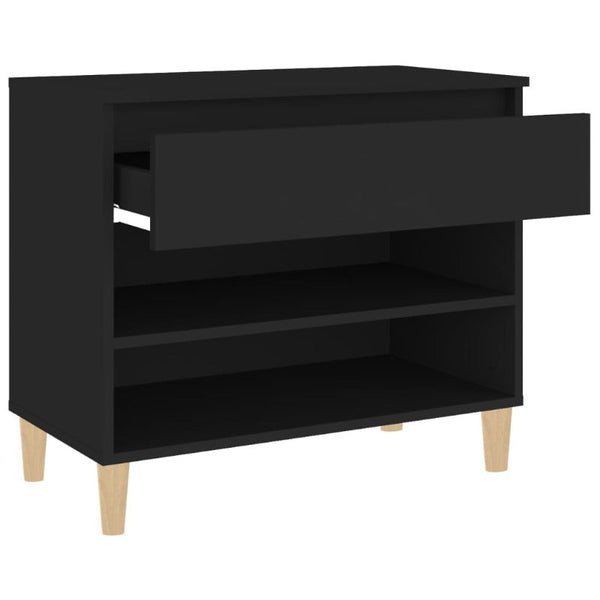 Shoe Cabinet Black 70X36x60 Cm Engineered Wood Shoe Cabinets
