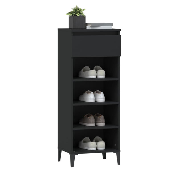 Shoe Rack Black 40X36x105 Cm Engineered Wood Shoe Racks