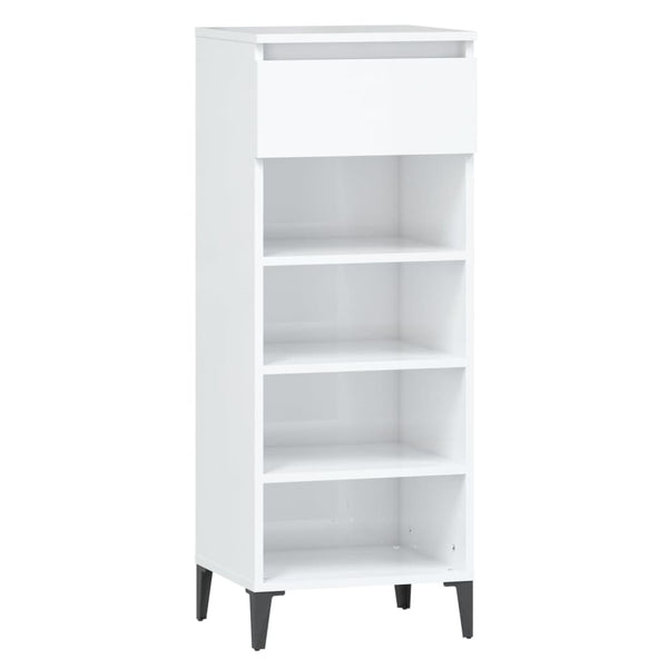 Shoe Rack High Gloss White 40X36x105 Cm Engineered Wood Shoe Racks