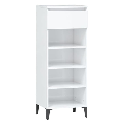 Shoe Rack High Gloss White 40X36x105 Cm Engineered Wood Shoe Racks