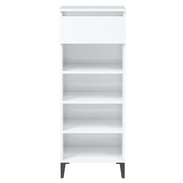 Shoe Rack High Gloss White 40X36x105 Cm Engineered Wood Shoe Racks