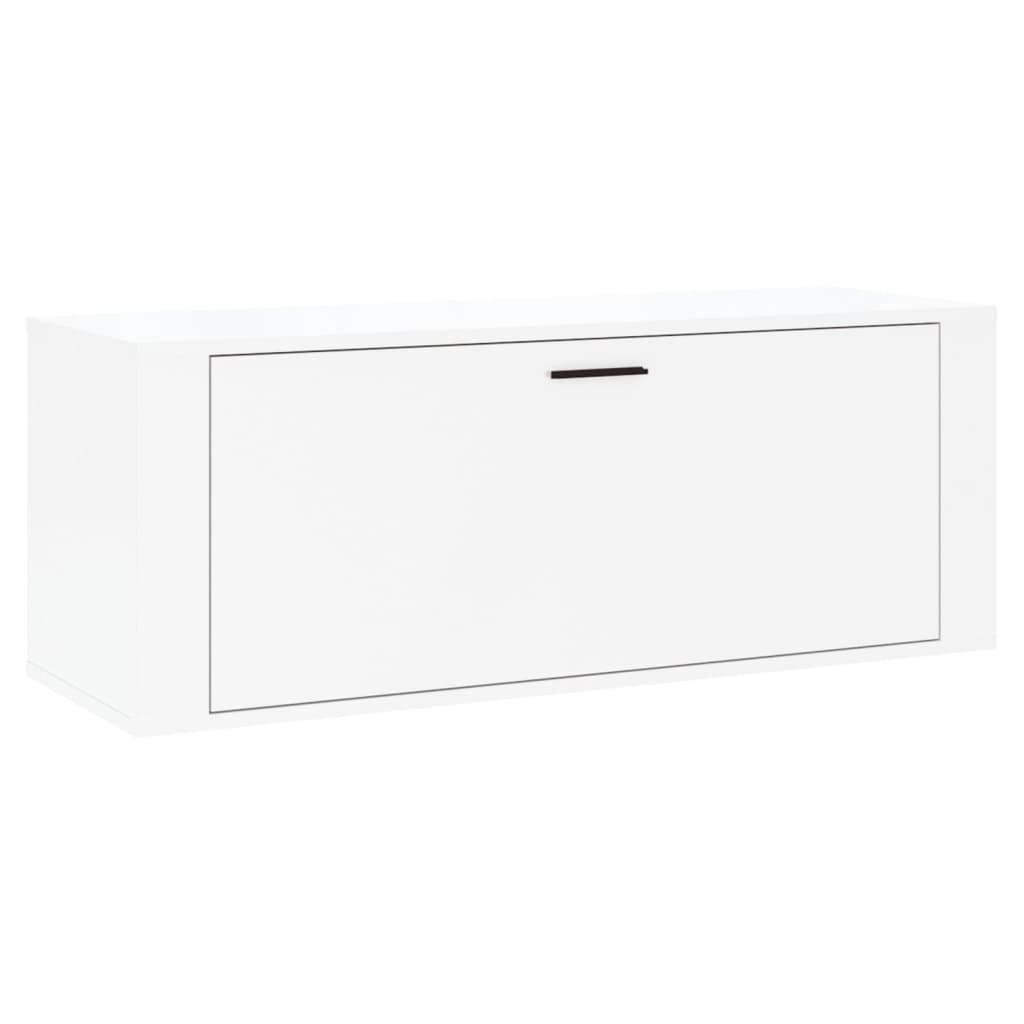 Wall Shoe Cabinet High Gloss White 100X35x38 Cm Engineered Wood Shoe Cabinets