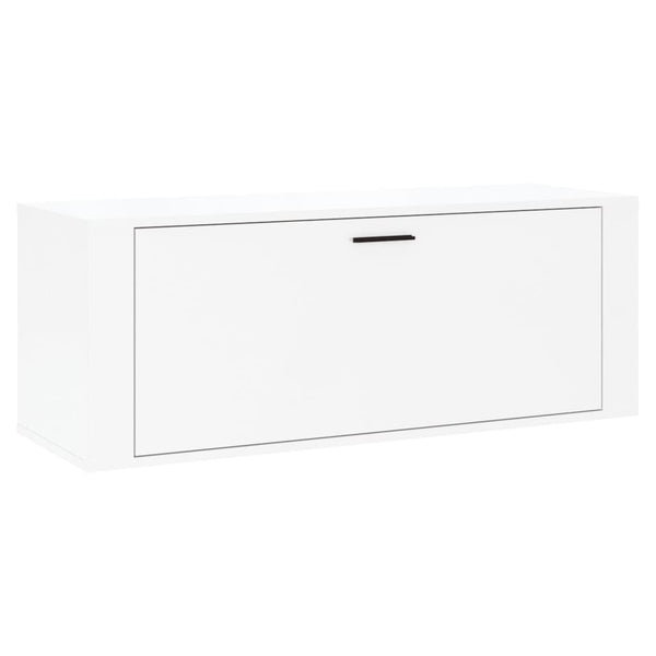 Wall Shoe Cabinet High Gloss White 100X35x38 Cm Engineered Wood Shoe Cabinets