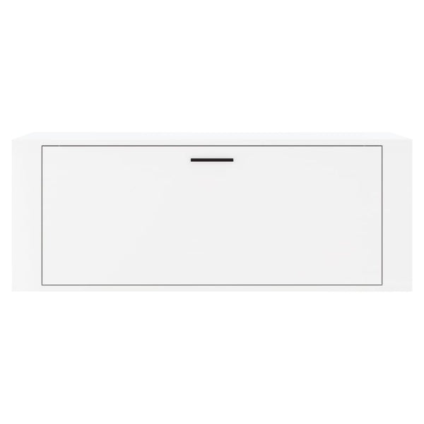 Wall Shoe Cabinet High Gloss White 100X35x38 Cm Engineered Wood Shoe Cabinets