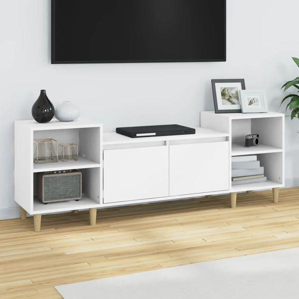 Tv Cabinet White 160X35x55 Cm Engineered Wood Tv Stands & Entertainment Units