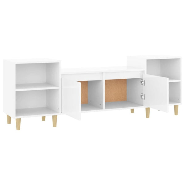 Tv Cabinet High Gloss White 160X35x55 Cm Engineered Wood