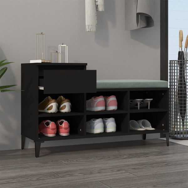 Shoe Cabinet Black 102X36x60 Cm Engineered Wood Shoe Cabinets